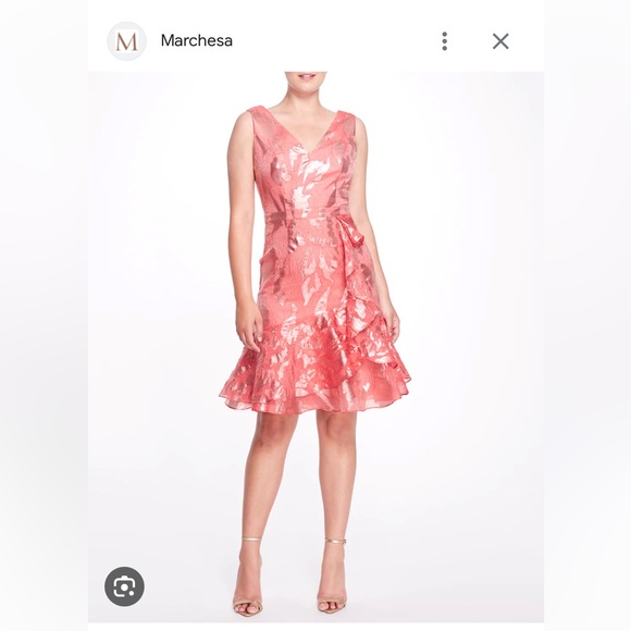 Marchesa Dresses & Skirts - Marchesa Notte Ruffle Hem Cocktail Dress - Coral Size 2 - BRAND NEW with tags